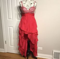 La Joli Mode Red Size 0 Jewelled Wedding Guest A-line Dress on Queenly