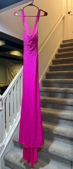 Style 61153 Alyce Paris Pink Size 12 Jewelled Pageant Jersey A-line Dress on Queenly