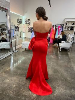 Jovani Red Size 0 Strapless Free Shipping Tall Height Mermaid Dress on Queenly