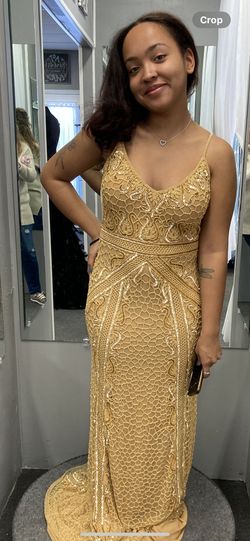 Gold Size 6 A-line Dress on Queenly