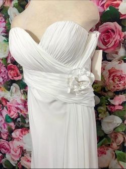 Cinderella Divine White Size 16 Strapless Wedding Military A-line Dress on Queenly