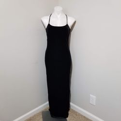 Style Vintage Cement Black Size 6 Backless Floor Length Straight Dress on Queenly