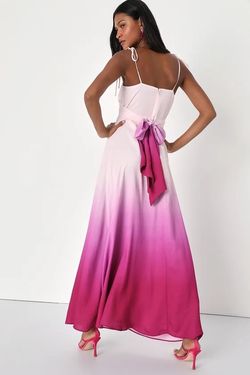 Lulus Pink Size 4 Ombre Polyester Jersey Straight Dress on Queenly
