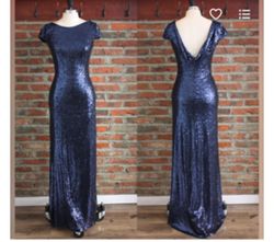 Blue Size 12 Straight Dress on Queenly