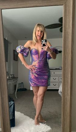 Rachel Allan Purple Size 6 Mini Prom Cocktail Dress on Queenly