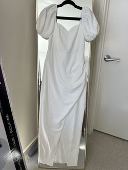 Lulus White Size 4 Sorority Cap Sleeve Wedding Lulu's Straight Dress on Queenly