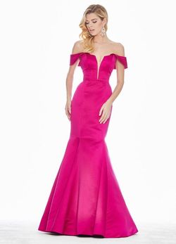 Style 1410 Ashley Lauren Pink Size 10 V Neck Mermaid Dress on Queenly