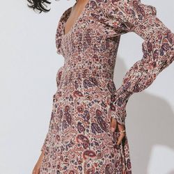 Style 1-1031349316-2696 Cleobella Red Size 12 Plus Size Print Tall Height Cocktail Dress on Queenly