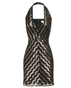 Style 1-1188362064-649 HALSTON HERITAGE Black Size 2 Straight Free Shipping Halter Tall Height Sequined Cocktail Dress on Queenly
