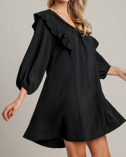 Style 1-1253572286-3775 umgee Black Size 16 Casual Sleeves V Neck Long Sleeve Cocktail Dress on Queenly