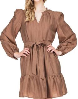 Style 1-1463200282-3775 Jade Brown Size 16 Sorority Rush Sorority Long Sleeve Ruffles Cocktail Dress on Queenly
