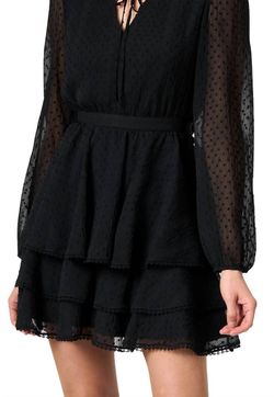 Style 1-1614373261-3324 JASON WU Black Size 10 Tall Height A-line Polyester Sorority Cocktail Dress on Queenly