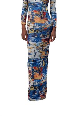 Style 1-1639698307-3775 RONNY KOBO Blue Size 16 Military Plus Size Tall Height Straight Dress on Queenly