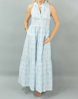 Style 1-1716794437-2901 CK BRADLEY Blue Size 8 High Neck A-line Dress on Queenly