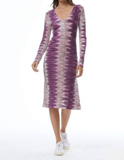 Style 1-1717796872-2901 young fabulous & broke Purple Size 8 Long Sleeve Tall Height Jersey Cocktail Dress on Queenly