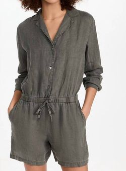 Style 1-1718609432-649 JAMES PERSE Gray Size 2 High Neck Long Sleeve Jumpsuit Dress on Queenly