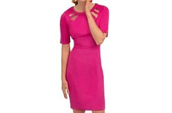 Style 1-1876342272-3236 GRETCHEN SCOTT Pink Size 4 Sleeves Sorority Rush Sorority Cocktail Dress on Queenly