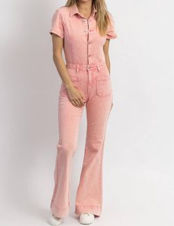 Style 1-1928763516-2696 SISTERS Pink Size 12 Mini High Neck Floor Length Jumpsuit Dress on Queenly