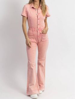 Style 1-1928763516-2696 SISTERS Pink Size 12 Mini High Neck Floor Length Jumpsuit Dress on Queenly