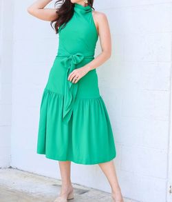 Style 1-1998049709-3236 Amanda Uprichard Green Size 4 Keyhole Polyester Cocktail Dress on Queenly