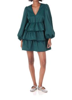 Style 1-2094095718-2585 Crosby by Mollie Burch Green Size 0 Long Sleeve Tall Height Mini Cocktail Dress on Queenly