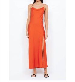 Style 1-2135606650-649 BEC + BRIDGE Orange Size 2 Tall Height Black Tie Jersey Side slit Dress on Queenly