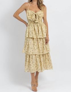 Style 1-2161591195-2696 Sofie the Label Yellow Size 12 Plus Size Print Floral Cocktail Dress on Queenly