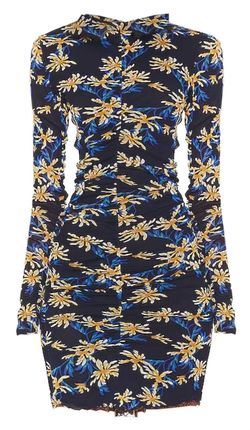 Style 1-2190616881-3236 Diane von Furstenberg Blue Size 4 Sheer Mini Navy Cocktail Dress on Queenly