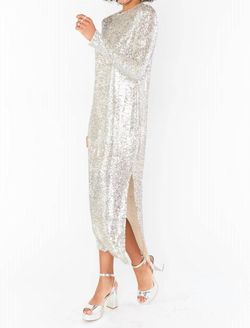 Style 1-2370962229-3236 Show Me Your Mumu Silver Size 4 Sequined Polyester Spandex Cocktail Dress on Queenly