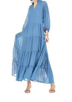 Style 1-2418506744-3775 Joy Joy Blue Size 16 Plus Size Belt Floor Length Straight Dress on Queenly
