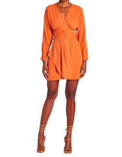 Style 1-2425607557-2696 Amanda Uprichard Orange Size 12 Long Sleeve Polyester Cocktail Dress on Queenly