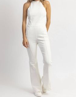 Style 1-243592473-2696 Peach Love White Size 12 Halter Free Shipping Tall Height Jumpsuit Dress on Queenly