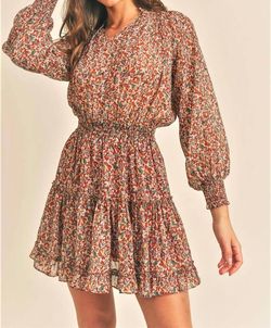 Style 1-246592245-3236 RESET by Jane Brown Size 4 Floral Long Sleeve Cocktail Dress on Queenly