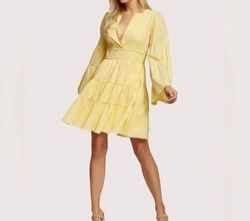 Style 1-2648476004-2791 LOST + WANDER Yellow Size 12 Free Shipping Sleeves Cocktail Dress on Queenly