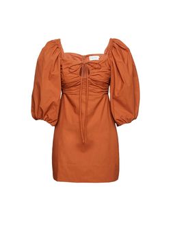 Style 1-2673479983-1901 RHODE Brown Size 6 Sleeves Sorority Rush Mini Cocktail Dress on Queenly