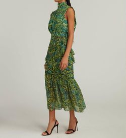 Style 1-2766308693-5 SALONI Green Size 0 Free Shipping Tall Height Fitted Mini Silk Cocktail Dress on Queenly