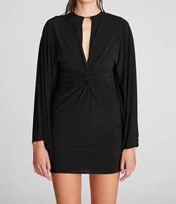 Style 1-2986674860-1901 HALSTON HERITAGE Black Size 6 Cape Sleeves Sorority Rush Cocktail Dress on Queenly