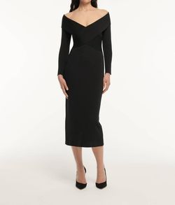 Style 1-3058099285-3236 Roland Mouret Black Size 4 Long Sleeve Fitted Sleeves Cocktail Dress on Queenly