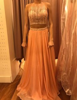 Rachel Allan Pink Size 4 Prom High Neck Ball gown on Queenly