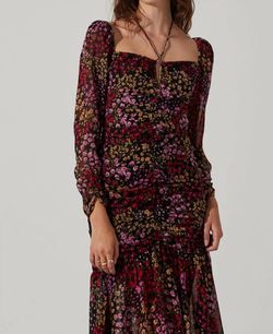 Style 1-3167538325-3011 ASTR Red Size 8 Floral Long Sleeve Free Shipping Polyester Cocktail Dress on Queenly