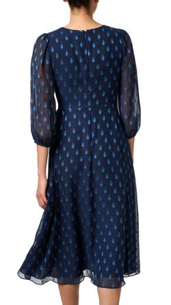 Style 1-3194632325-3414 Shoshanna Blue Size 4 Tall Height Free Shipping Polyester Navy Cocktail Dress on Queenly