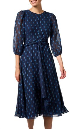 Style 1-3194632325-3414 Shoshanna Blue Size 4 Tall Height Free Shipping Polyester Navy Cocktail Dress on Queenly