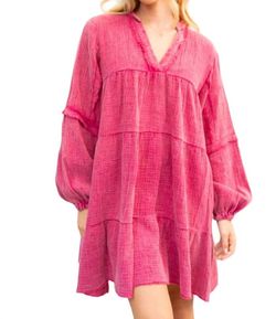 Style 1-3221158752-1465 White Birch Pink Size 28 Long Sleeve Mini Cocktail Dress on Queenly