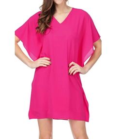 Style 1-3253096852-3775 Jade Pink Size 16 Summer V Neck Sorority Rush Sorority Magenta Cocktail Dress on Queenly
