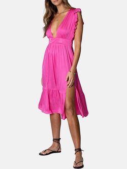 Style 1-3269888414-2791 Stillwater Pink Size 12 Plunge Plus Size Cocktail Dress on Queenly