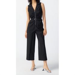 Style 1-3427472621-1901 Joseph Ribkoff Black Size 6 Floor Length Spandex Free Shipping Tall Height Jumpsuit Dress on Queenly