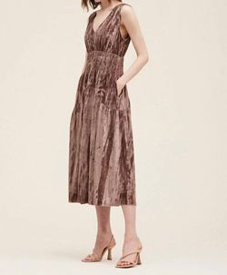 Style 1-3502140319-3236 GRADE & GATHER Brown Size 4 Tall Height Polyester Spandex Pockets Cocktail Dress on Queenly