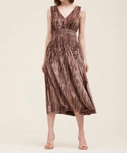 Style 1-3502140319-3236 GRADE & GATHER Brown Size 4 Velvet Spandex Cocktail Dress on Queenly