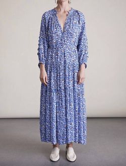 Style 1-3519163162-3236 APIECE APART Blue Size 4 Military Floral Straight Dress on Queenly