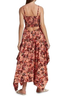 Style 1-3651642294-1498 A.L.C. Orange Size 4 Floor Length Floral Print Straight Dress on Queenly